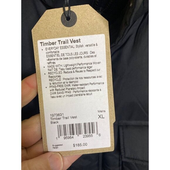 Men's PrAna Timber Trail Vest XLarge Black down vest Standard fit, pockets, warm - Picture 4 of 4